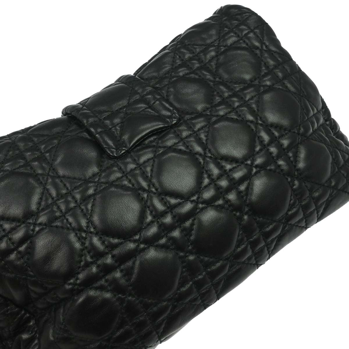 Christian Dior Black Lambskin Cannage Handbag