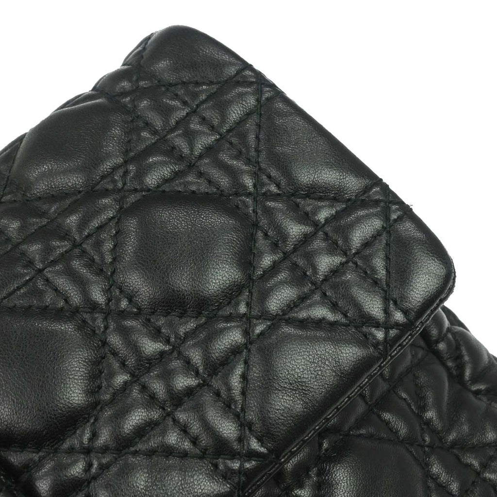 Christian Dior Black Lambskin Cannage Handbag