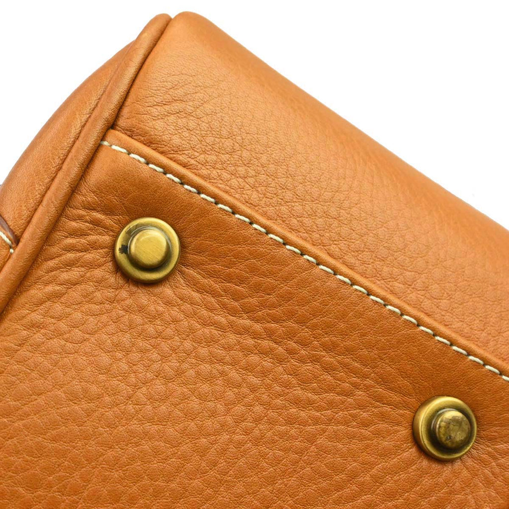 Christian Dior Brown Leather Top Handle Saddle 2way Shoulder Handbag