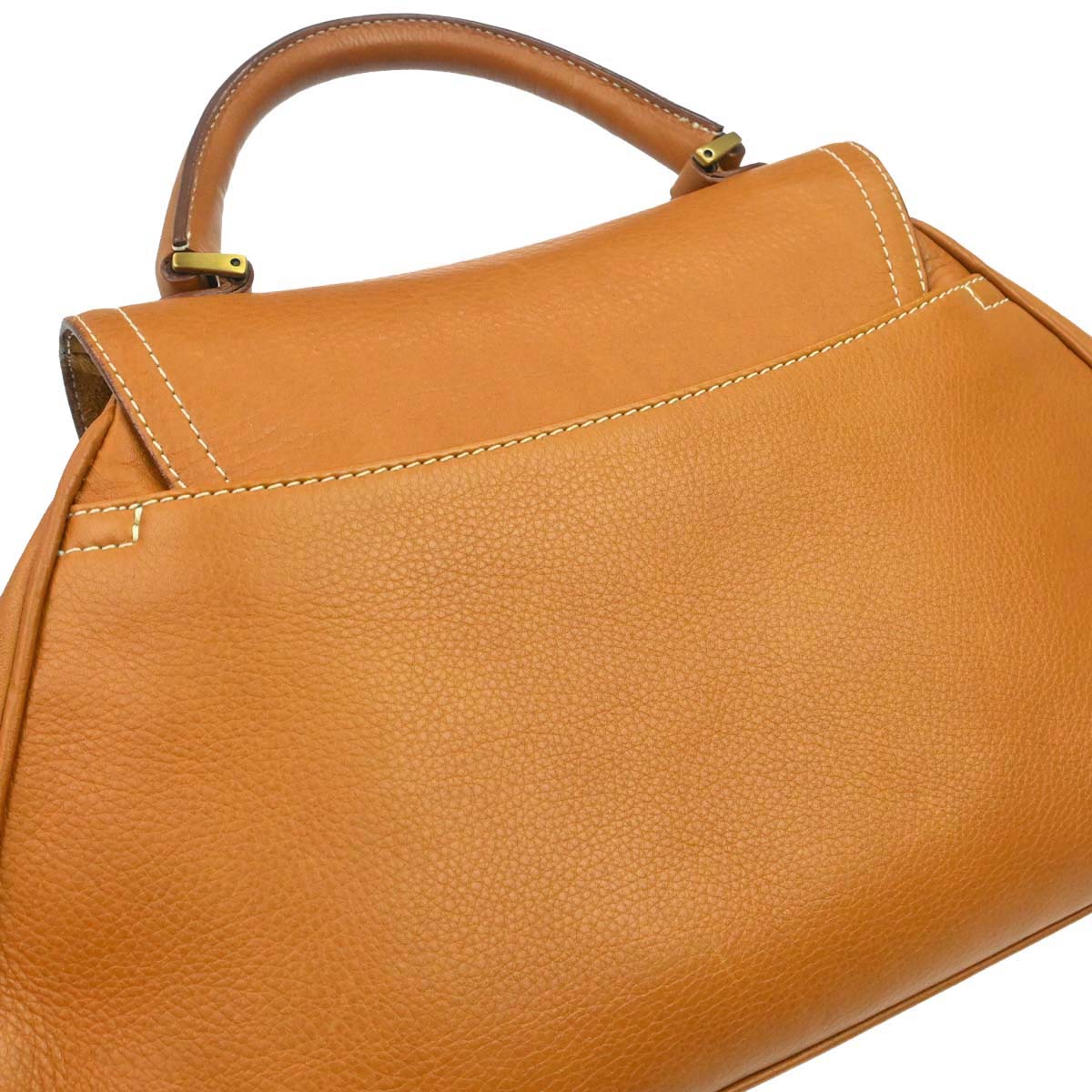 Christian Dior Brown Leather Top Handle Saddle 2way Shoulder Handbag