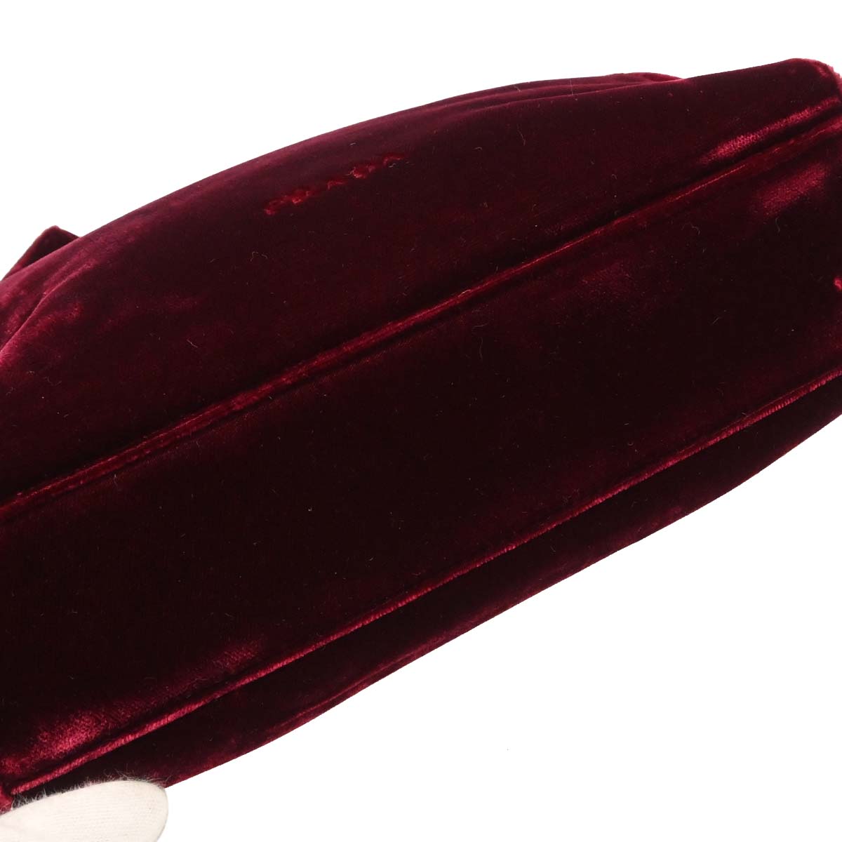 Prada Bordeaux Velvet Shoulder Bag