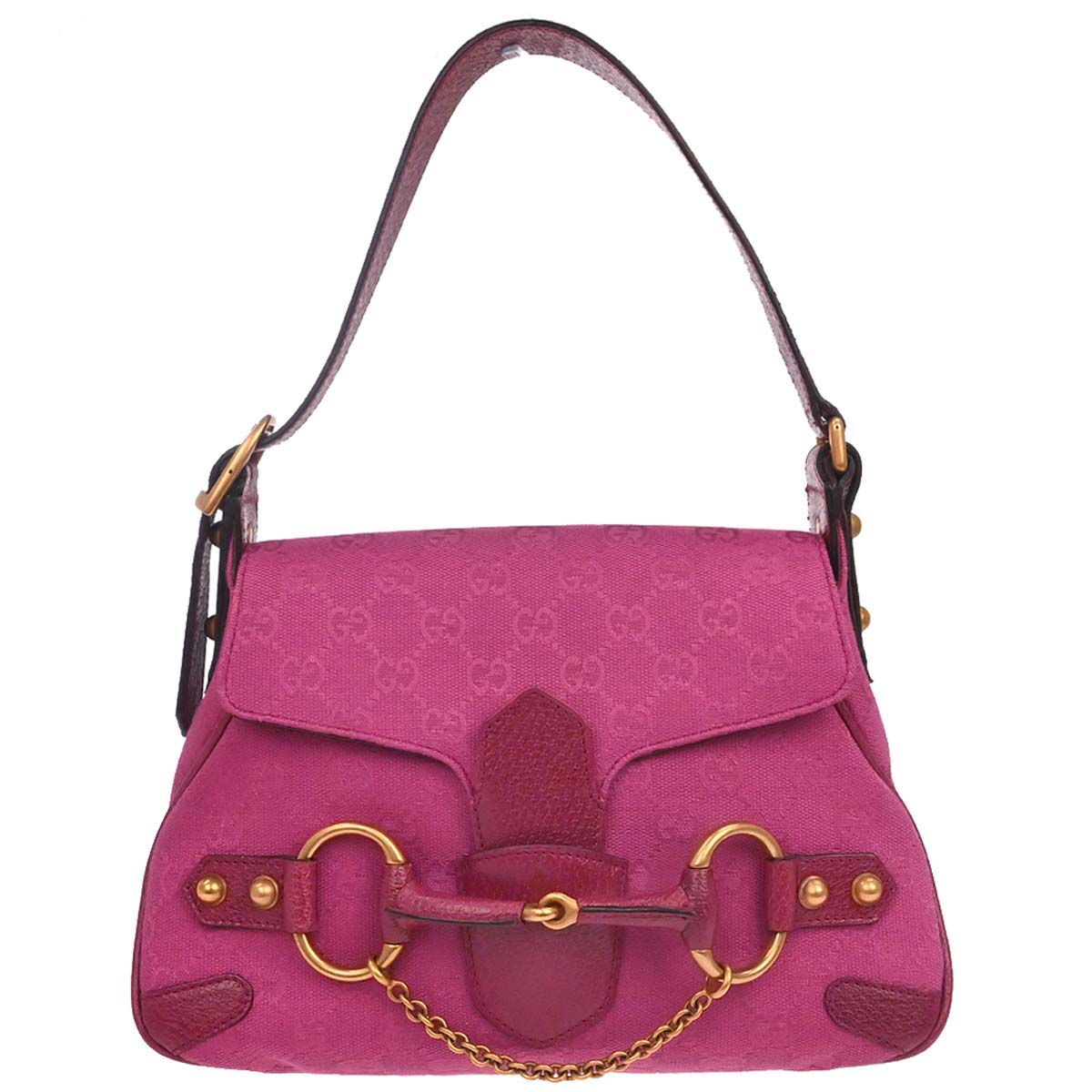 Gucci Pink Horsebit GG Handbag