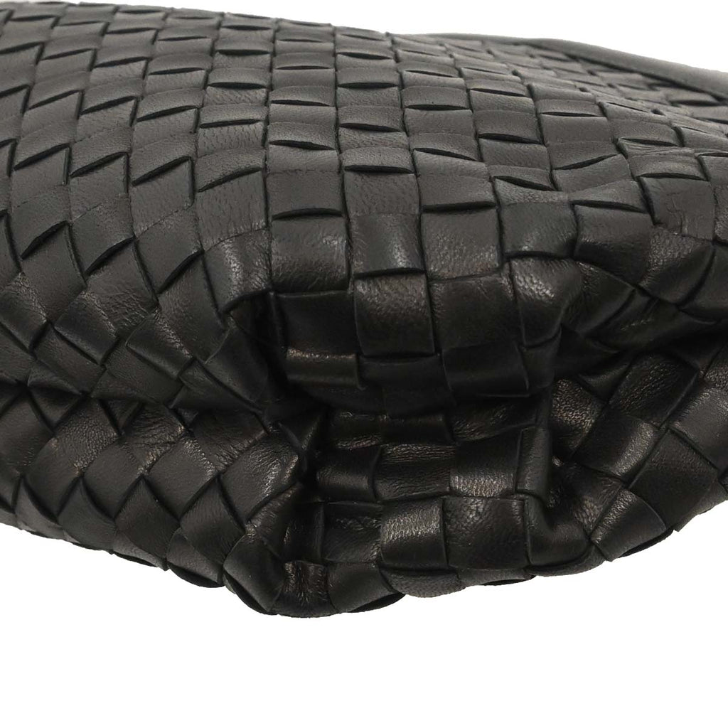 Bottega Veneta Black Lambskin Intrecciato Clutch Bag