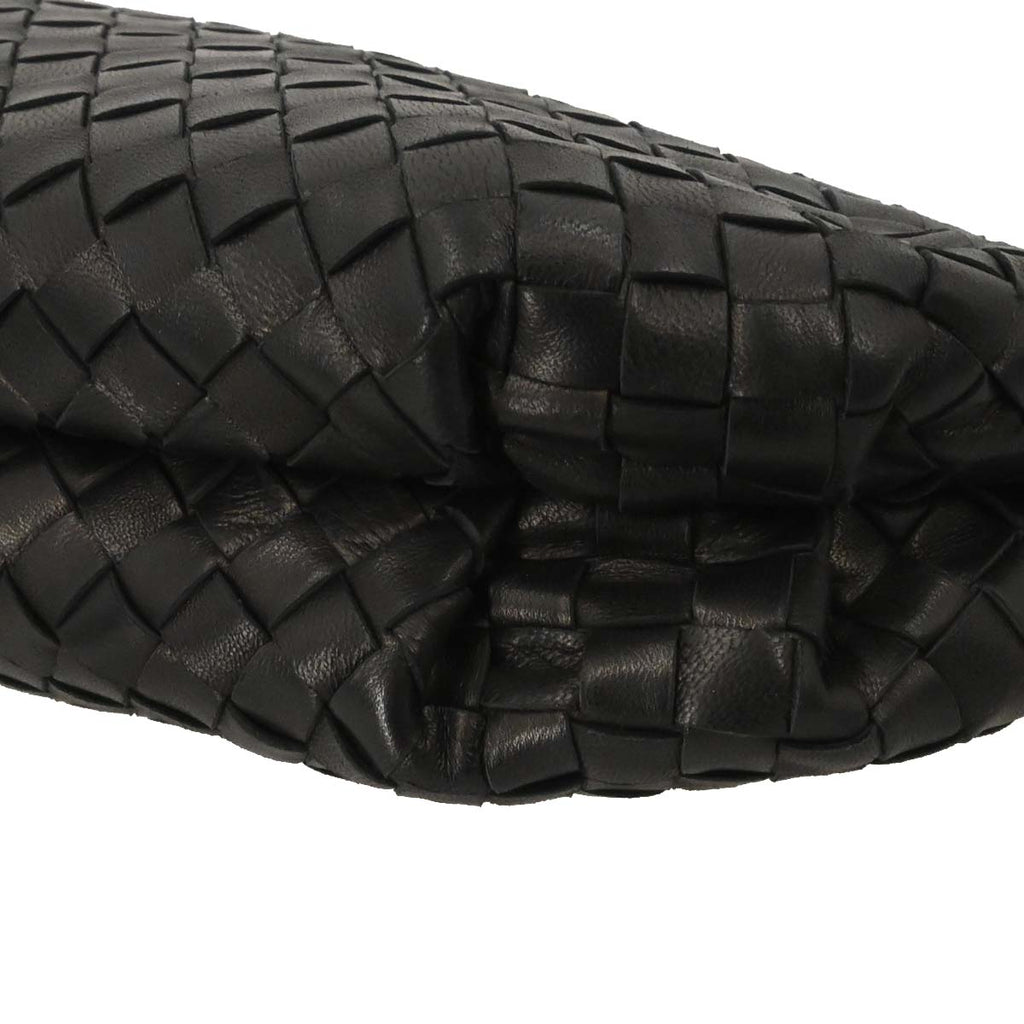 Bottega Veneta Black Lambskin Intrecciato Clutch Bag