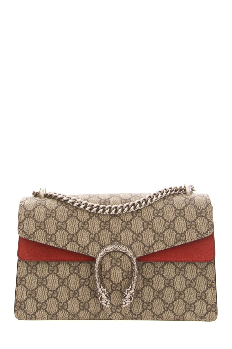 Gucci Dioronysus Monogram and Red Suede Crossbody