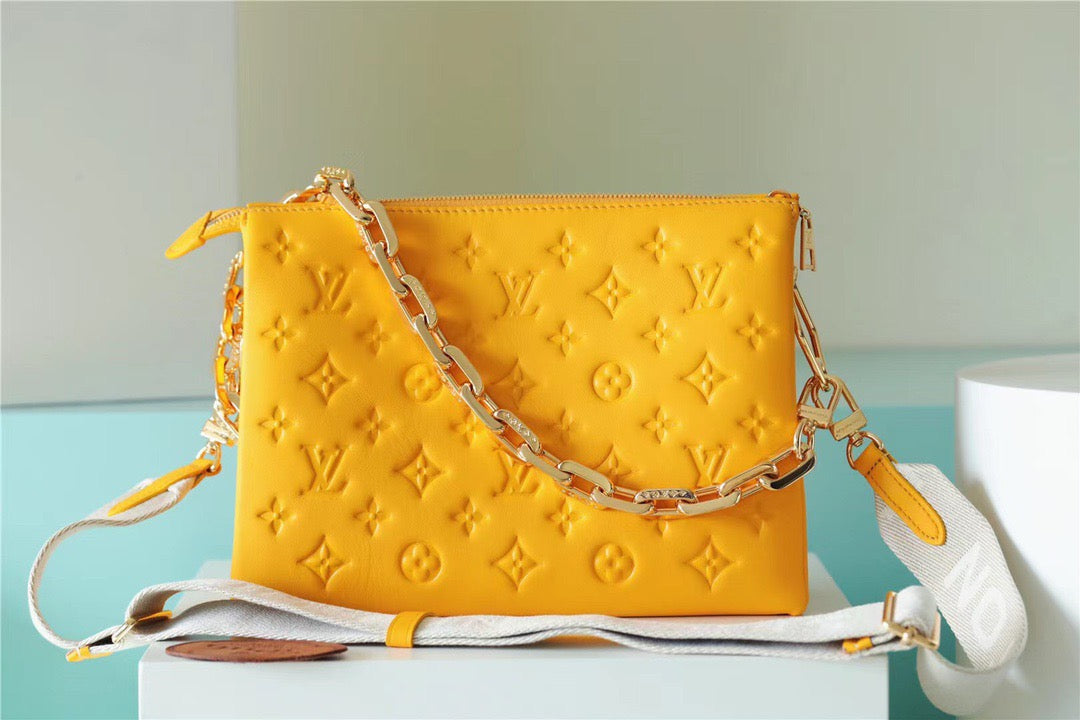 Louis Vuitton Coussin MM Monogram Yellow For Women, Women’s Handbags, Shoulder And Crossbody Bags 13.4in/34cm Louis Vuitton 