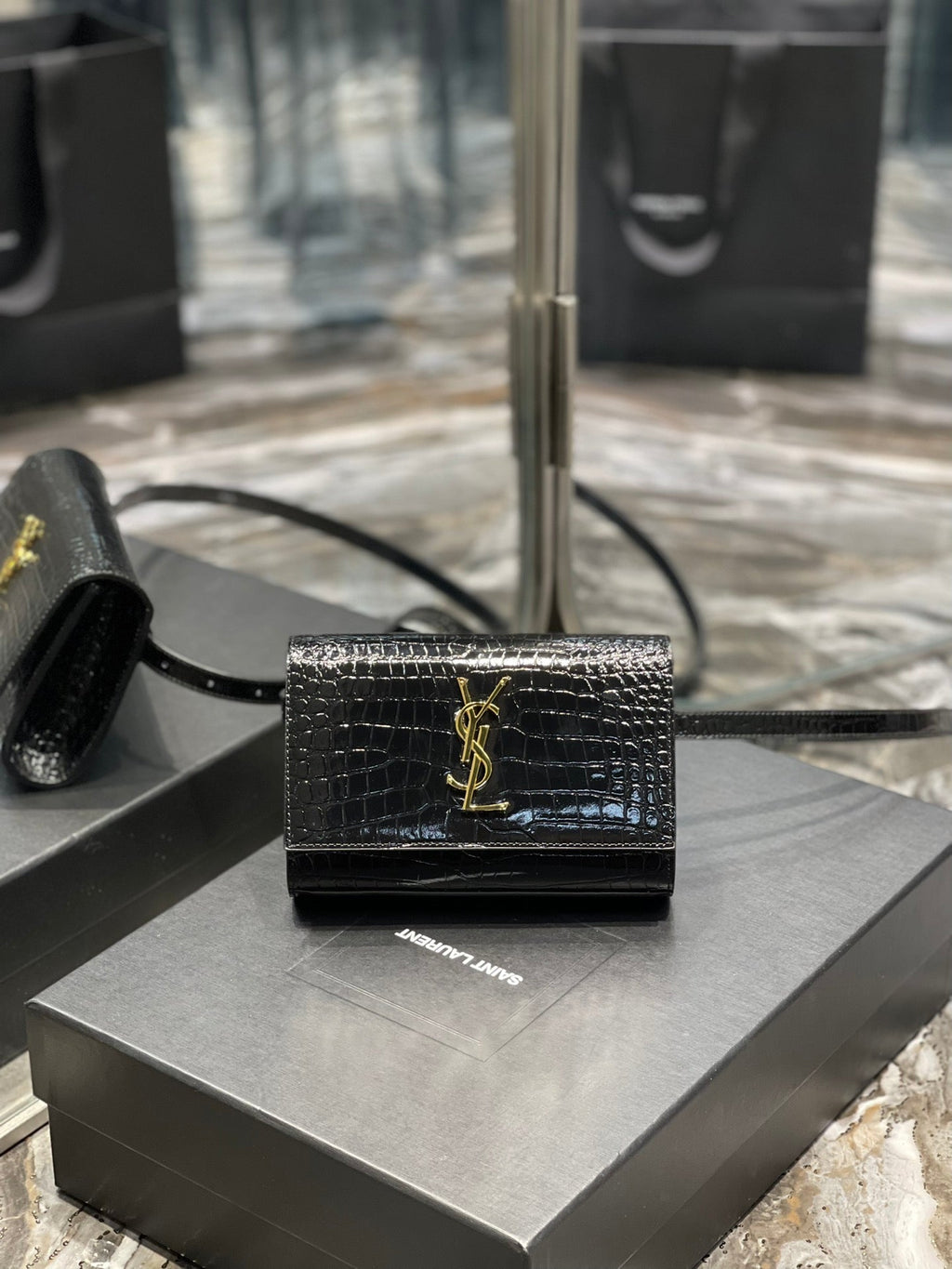 Top Quality Kate Belt Bag Light Black For Women, Women’s Bags 7in/18cm YSL