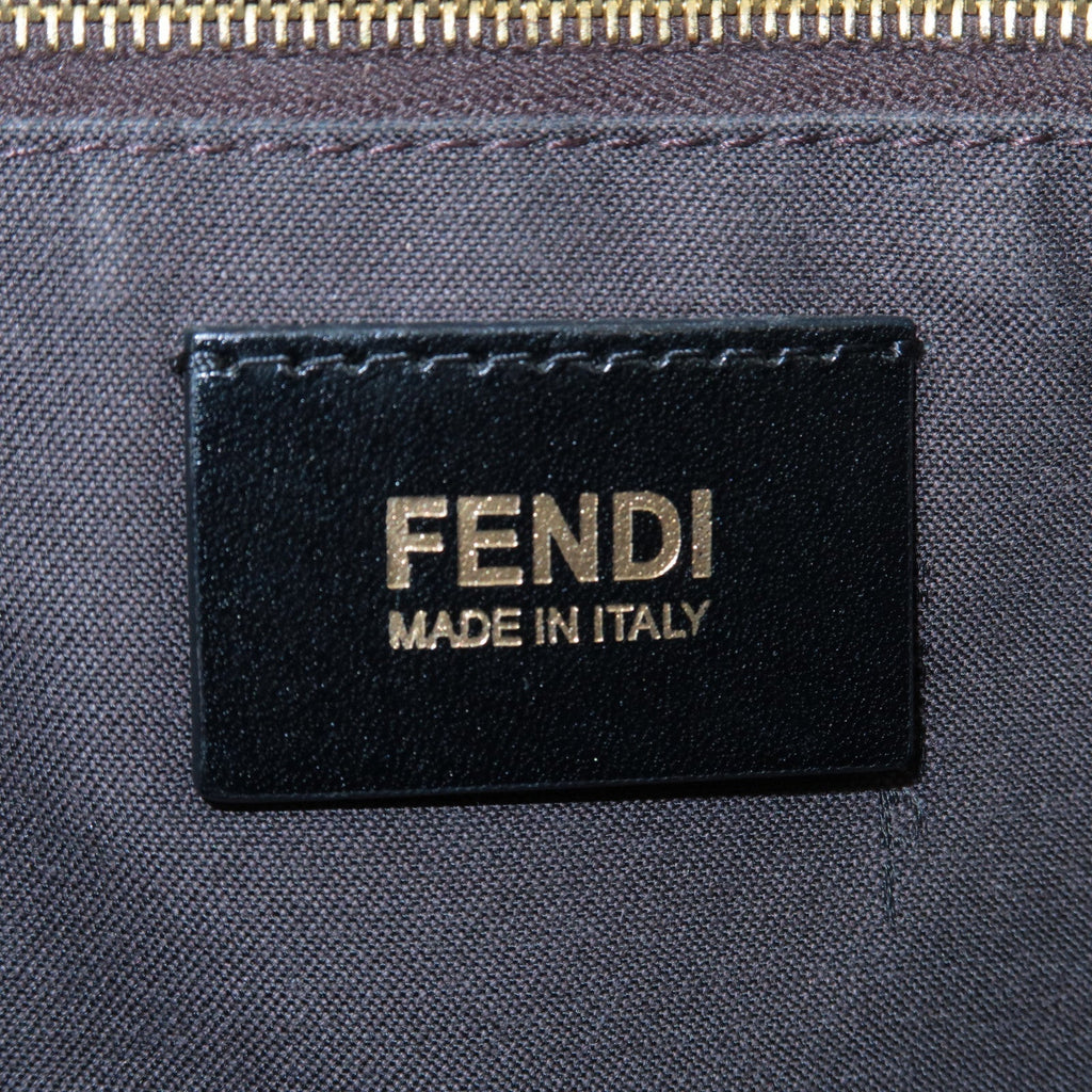FENDI Zucchino Mamma Baguette Canvas Leather Shoulder Bag 8BR001