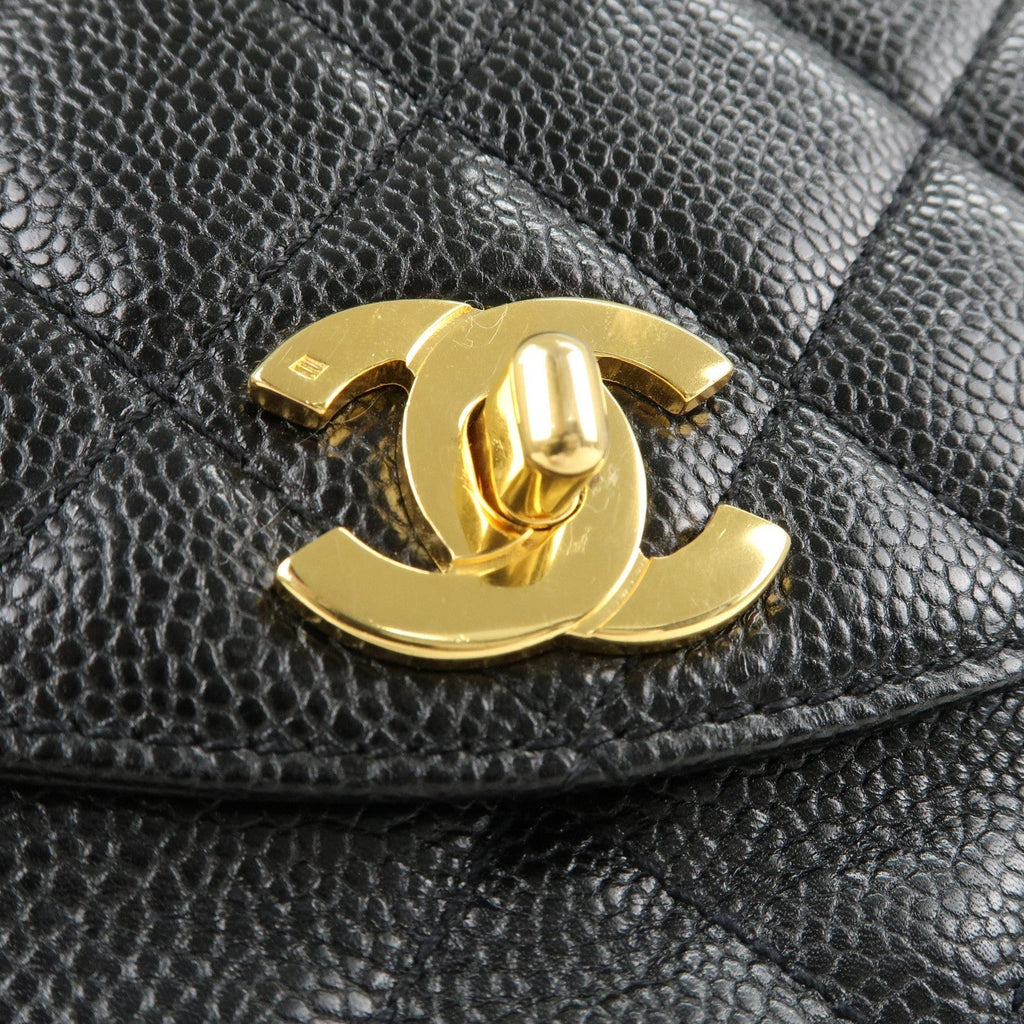 CHANEL Matelasse Caviar Skin Chain Tote Bag Shoulder Bag Black