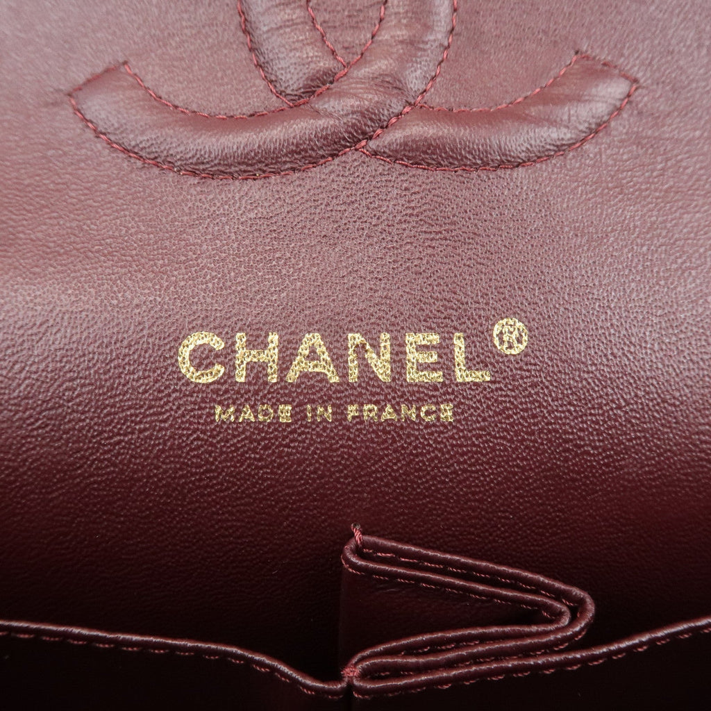 CHANEL Matelasse 25 Lamb Skin Double Flap Shoulder Bag A01112