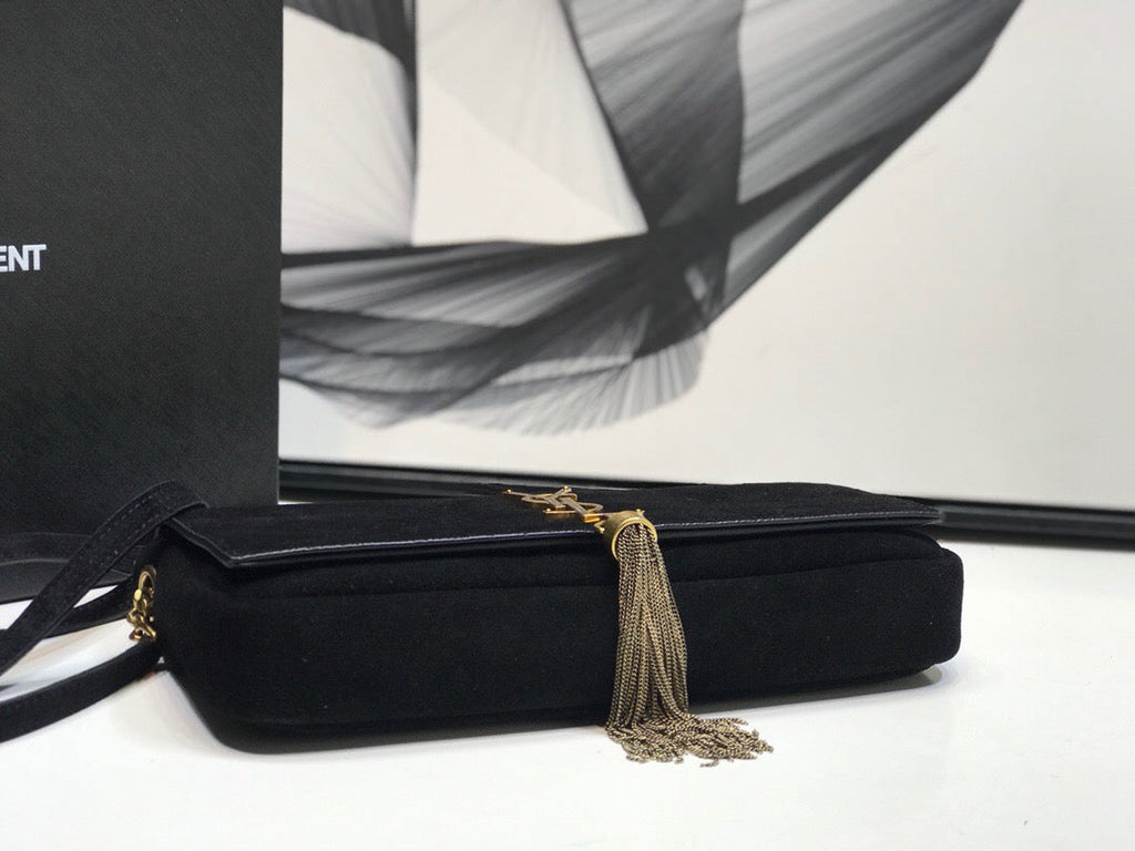 Kate Tassel Small Shoulder Bag Black For Women 10.2in/26cm YSL 6042760UD7W1011