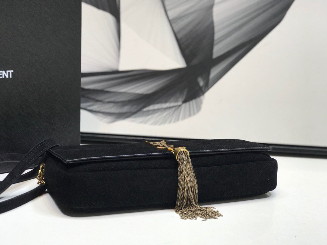 Kate Tassel Small Shoulder Bag Black For Women 10.2in/26cm YSL 6042760UD7W1011