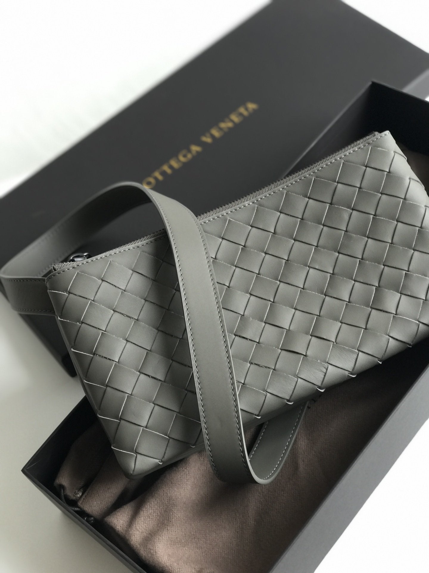 Bottega Veneta Crossbody Bag Gray, For Women, Bags 10.2in/26cm