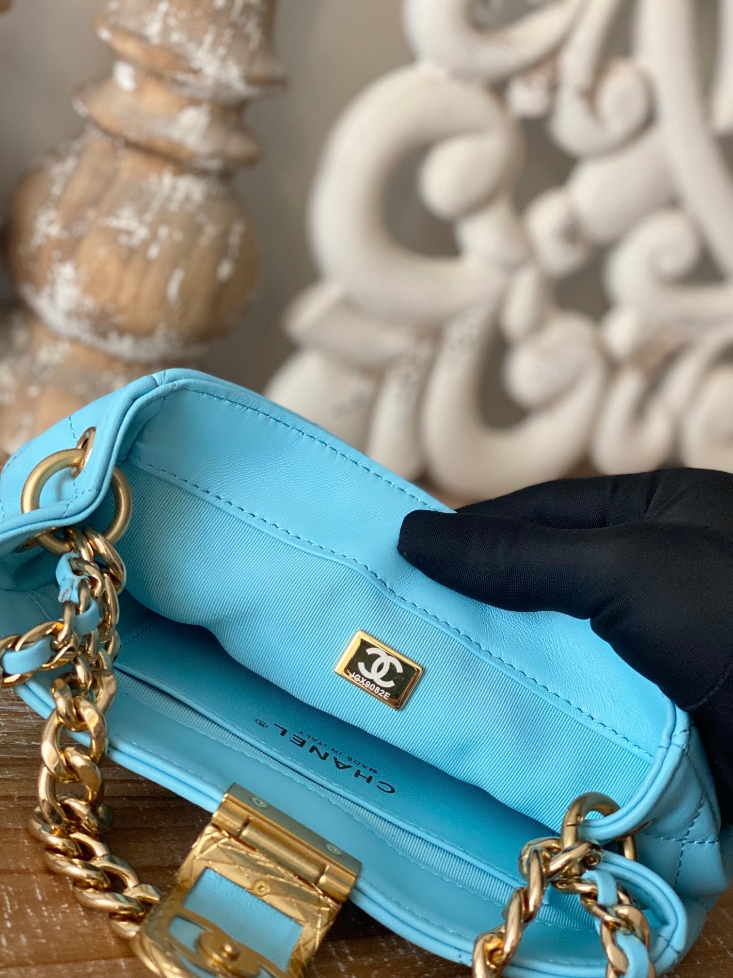 ChanelSmall Hobo Bag Gold Hardware Blue For Women, Women’s Handbags, Shoulder Bags 7.5in/19cm