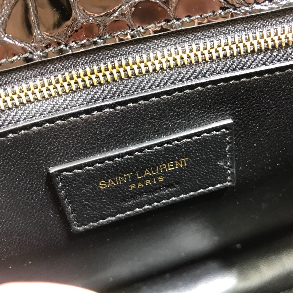 Cassandra Small Crossbody Bag With Stone Print Black For Women 7.4in/19cm YSL
