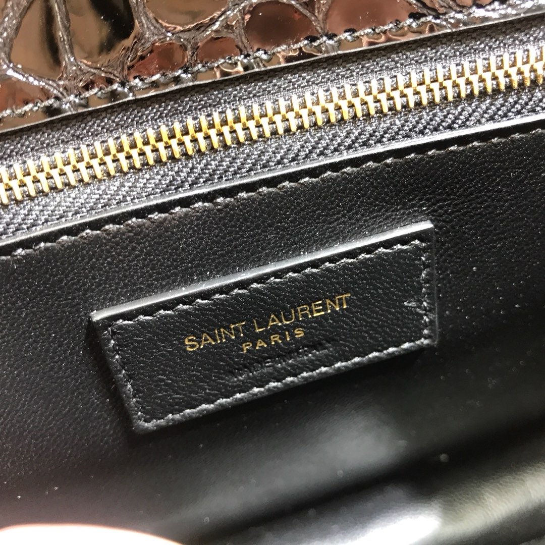 Cassandra Small Crossbody Bag With Stone Print Black For Women 7.4in/19cm YSL