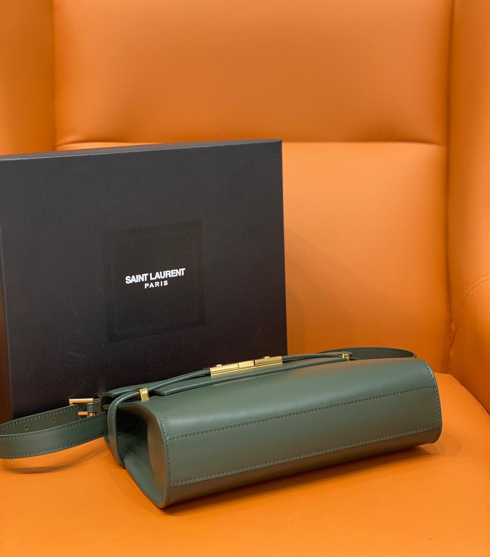 Manhattan Small Shoulder Bag Dark Green For Women 9.4in/24cm YSL