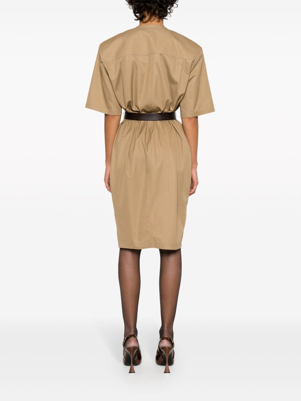 Saint Laurent Women's Cotton Twill Midi Dress