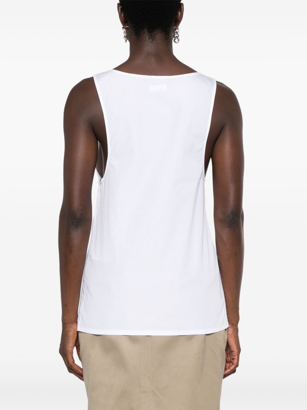 Saint Laurent Women's Semi-Sheer Henley Tank Top