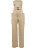 Saint Laurent Women's Strapless Belted Cotton Jumpsuit