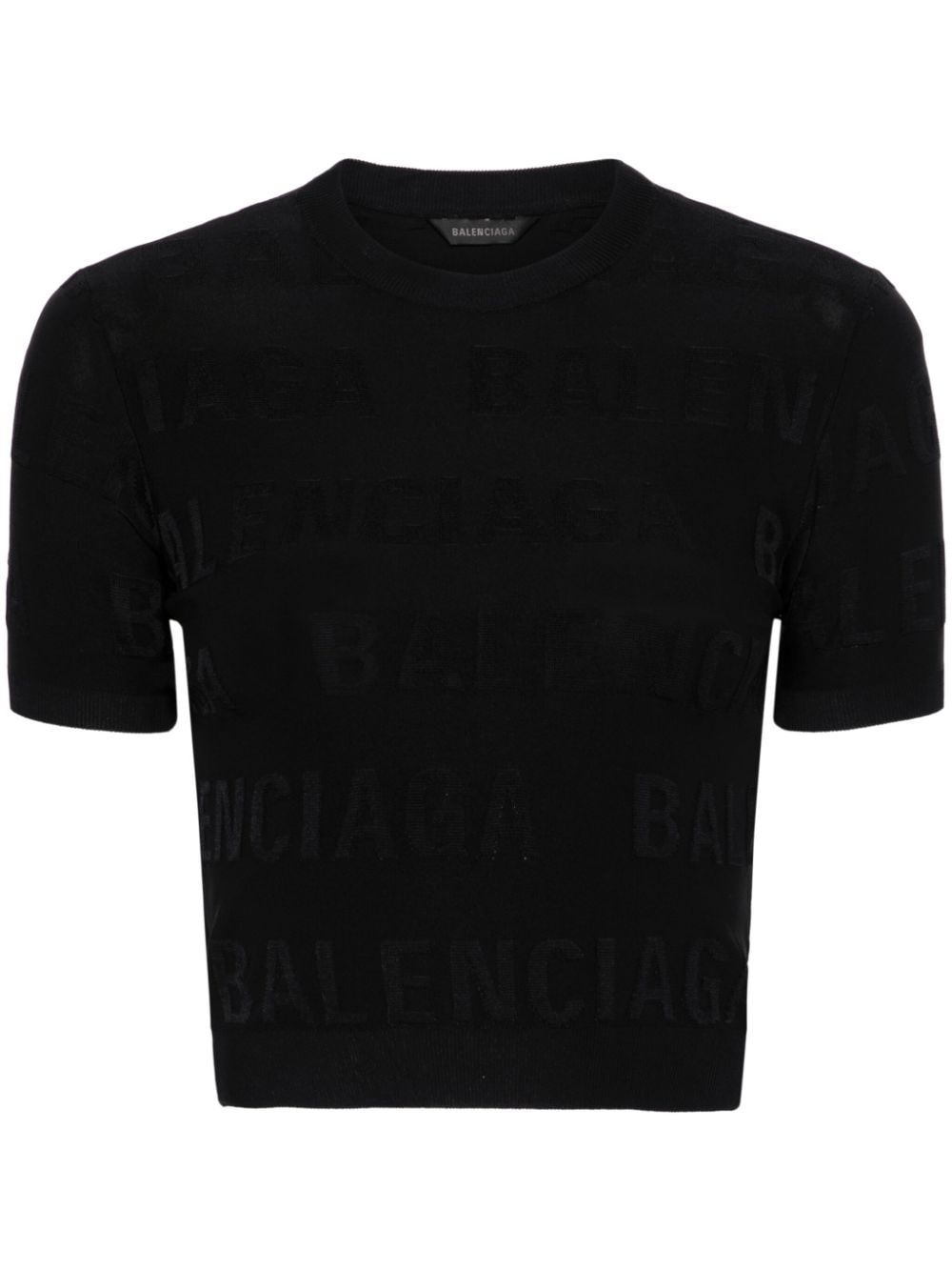 Balenciaga Women's Jacquard Logo Crop Top