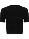 Balenciaga Women's Jacquard Logo Crop Top