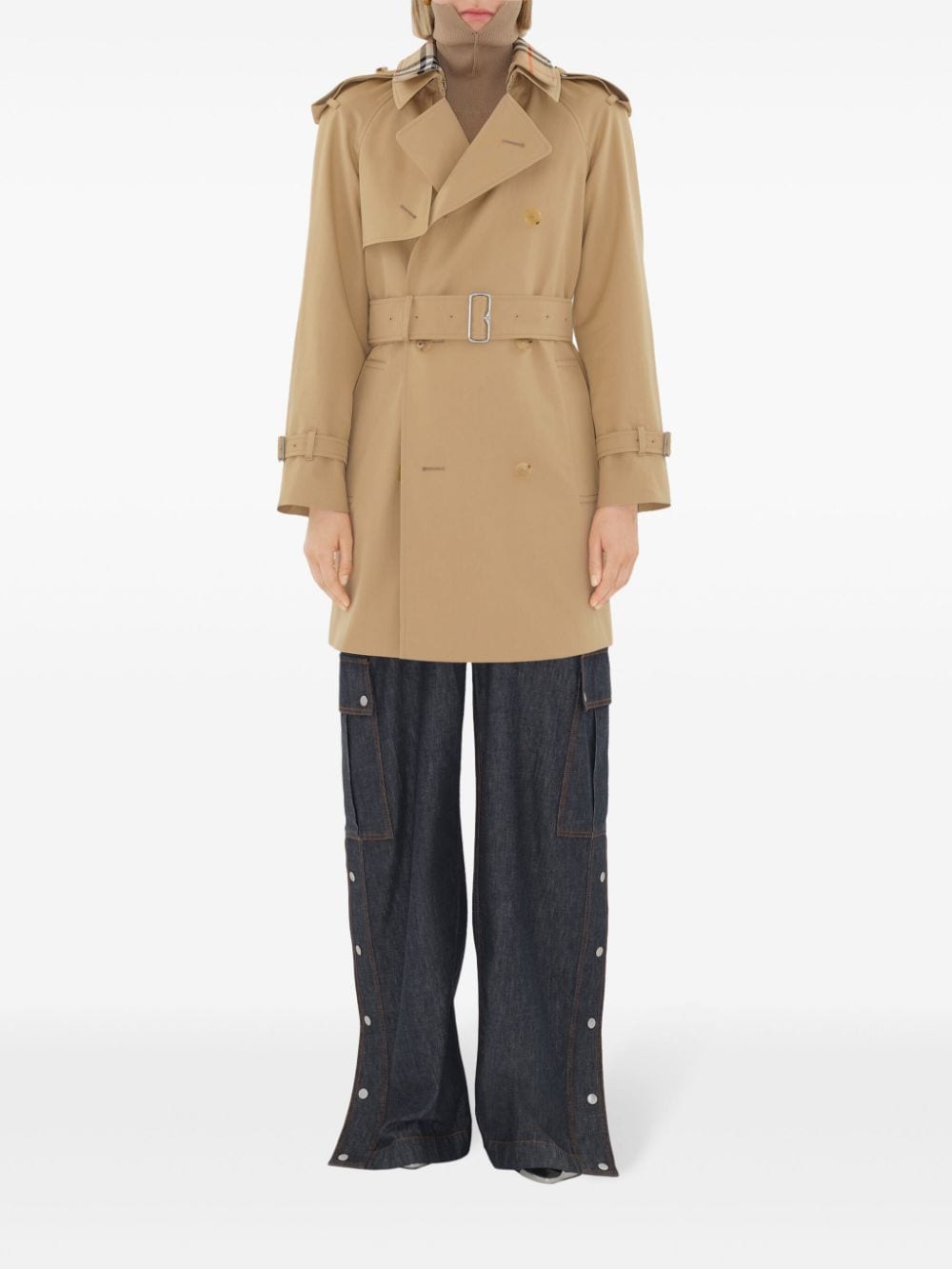 Burberry Women's Trench Coat With Vintage Check Motif