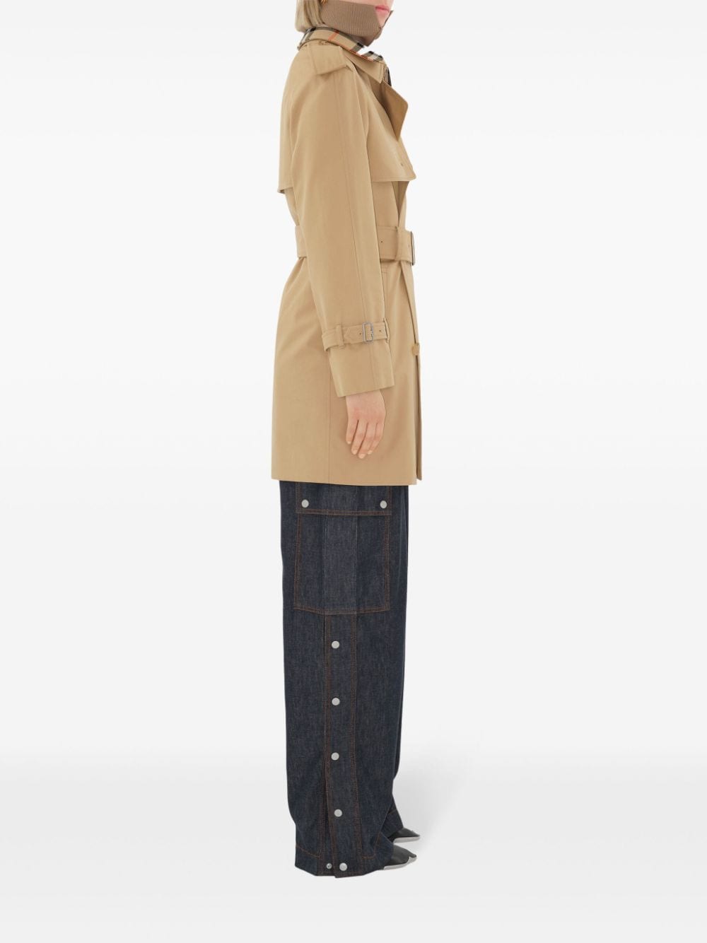 Burberry Women's Trench Coat With Vintage Check Motif