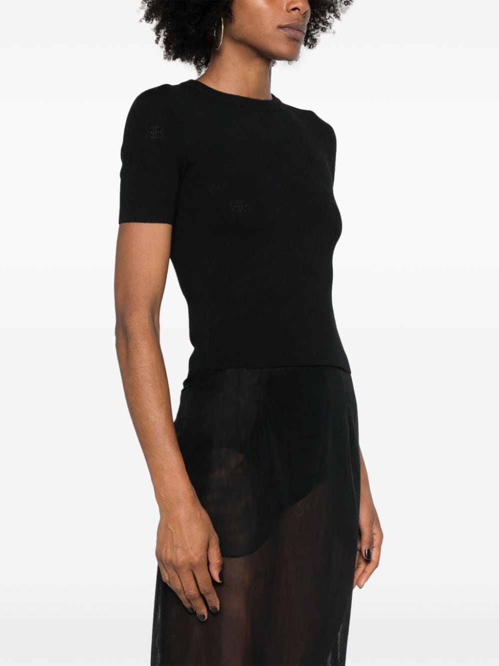 Balenciaga Women's Perforated Bb T-Shirt