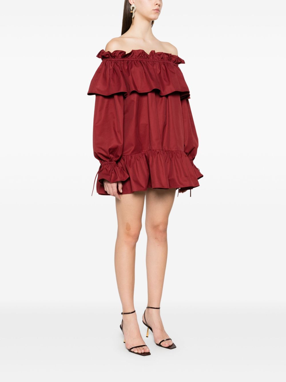 Saint Laurent Women's Ruffled Cotton Mini Dress