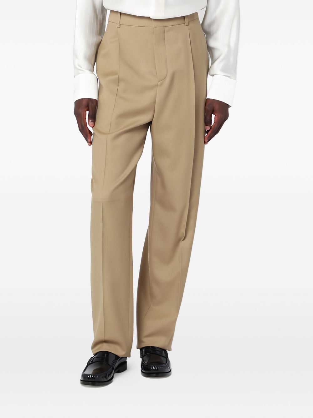 Saint Laurent Men's Pressed-Crease Trousers
