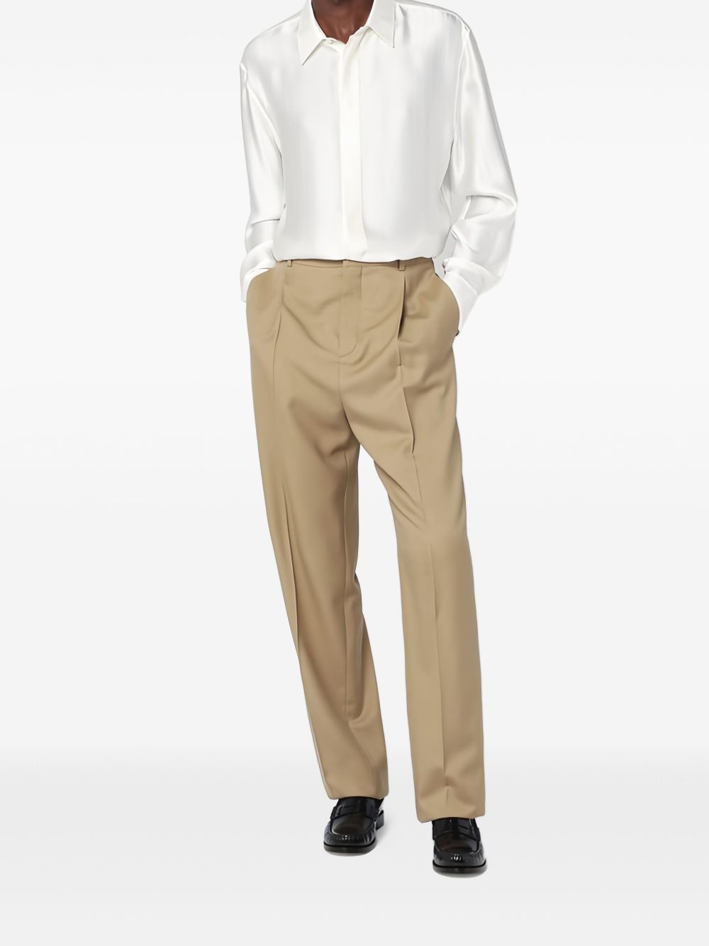 Saint Laurent Men's Pressed-Crease Trousers