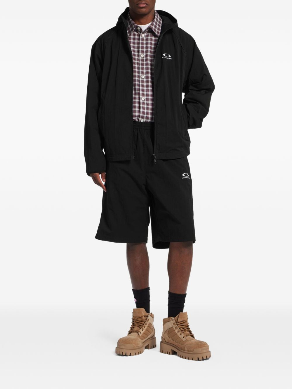Balenciaga Men's Logo Hooded Jacket
