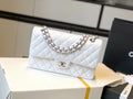 Chanel Classic MeGLAMIum GlamIapbag SiLouis Vuittoner Hardware White 10in/25.5cm