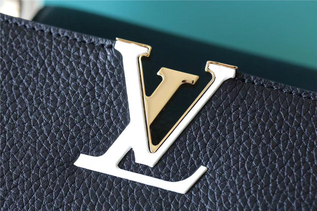 Louis Vuitton Capucines Taurillon Black/Blue For Women, WomenÃƒÂ¢Ã¢â€šÂ¬Ã¢â€žÂ¢s Bags, Shoulder And Crossbody Bags 10.6in/27cm Louis Vuitton