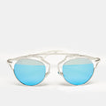Dior White/blue Mirrored Diorso1 :1 Rep Round Sunglasses