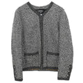 Chanel 1997 Single Breasted Collarless Jacket Black #46