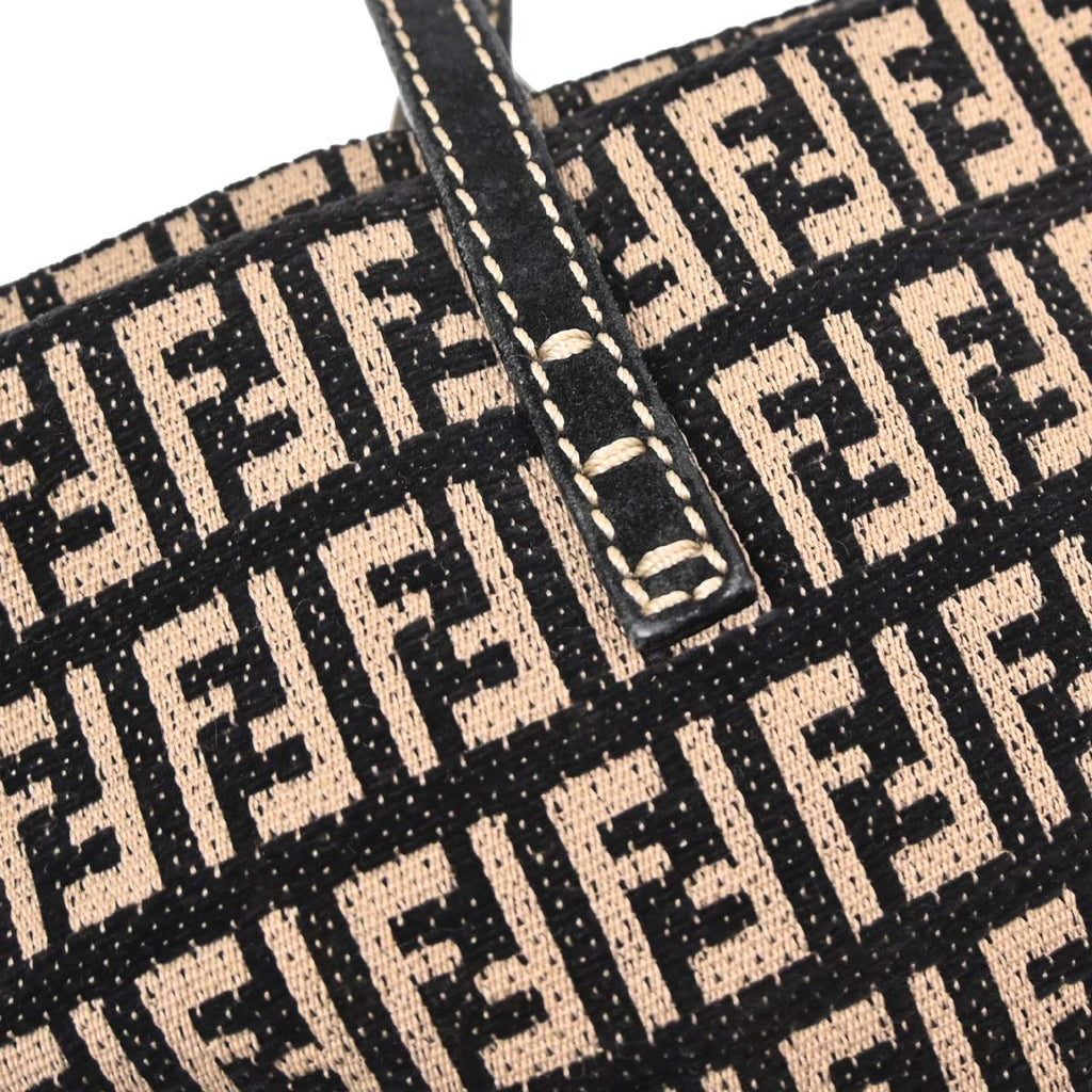 Fendi Black Zucchino Tote Handbag