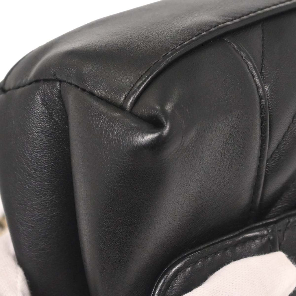 Chanel Black Lambskin Straight Flap Shoulder Bag