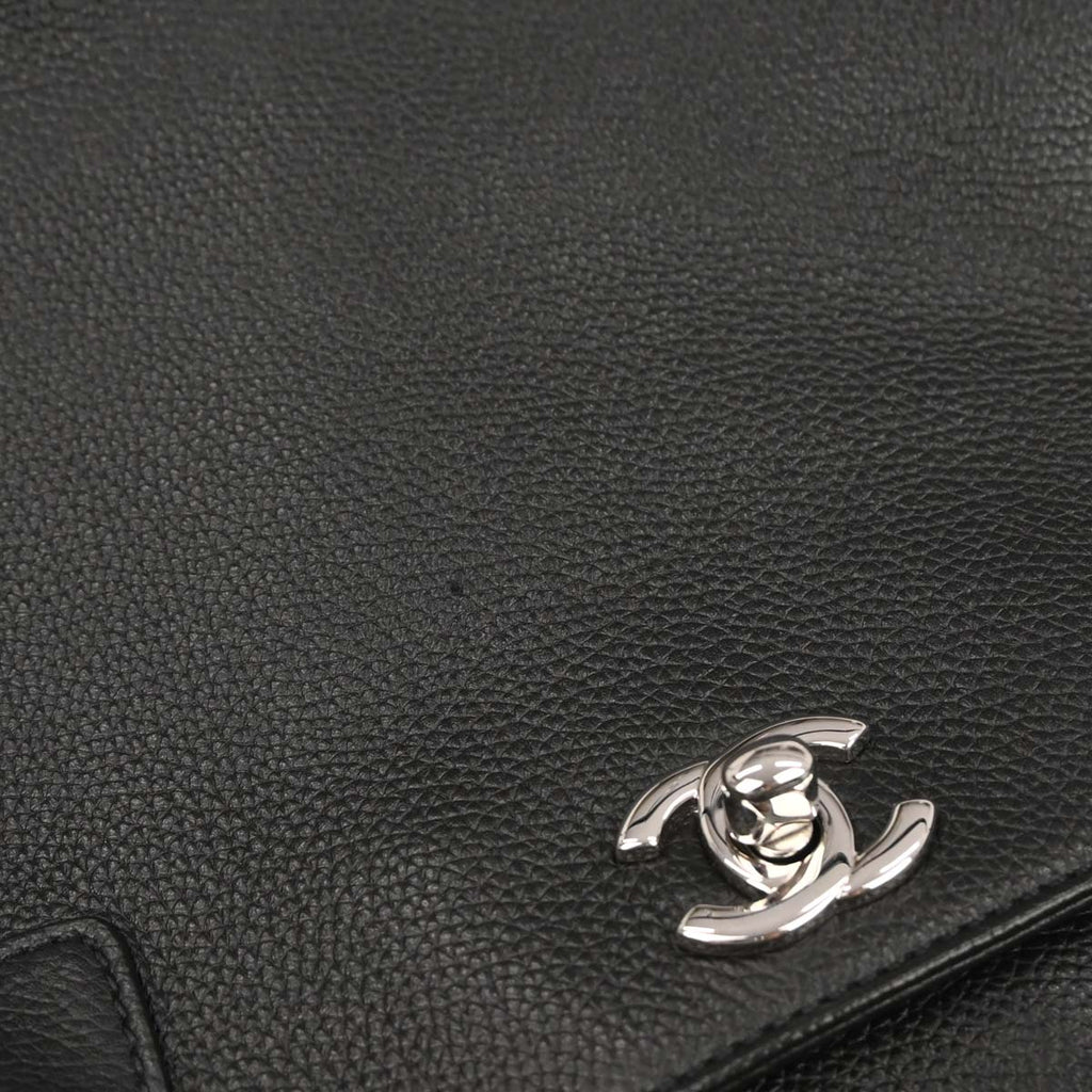 Chanel Black Calfskin Cerf Executive Tote 2way Shoulder Bag