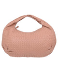 Bottega Veneta Pink Beige Lambskin Intrecciato Hobo Handbag