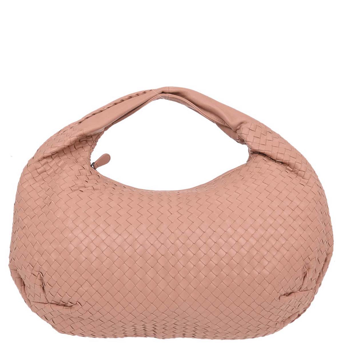 Bottega Veneta Pink Beige Lambskin Intrecciato Hobo Handbag