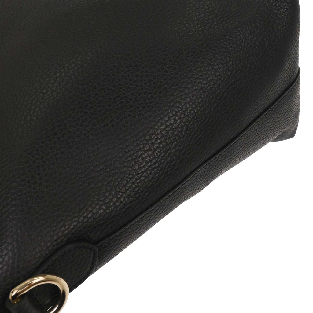 Gucci Black Leather Bamboo Tassel Tote 2way Shoulder Handbag