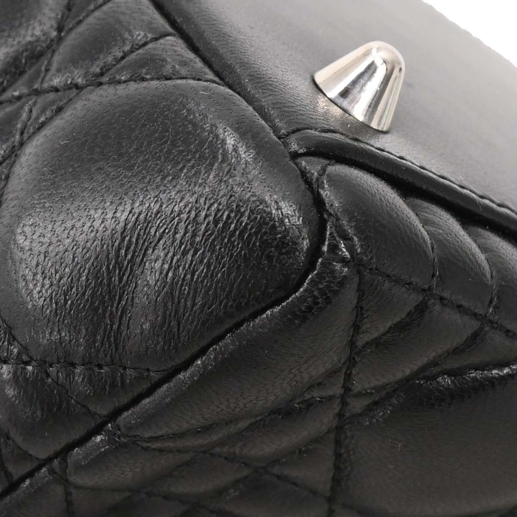 Christian Dior Black Lambskin Lady Dior Cannage 2way Shoulder Handbag