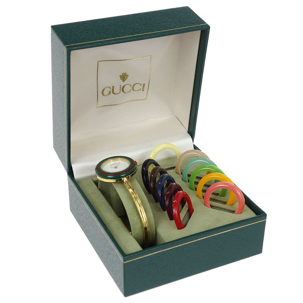 Gucci 11/12.2 Change Bezel Chameleon Quartz Watch SS