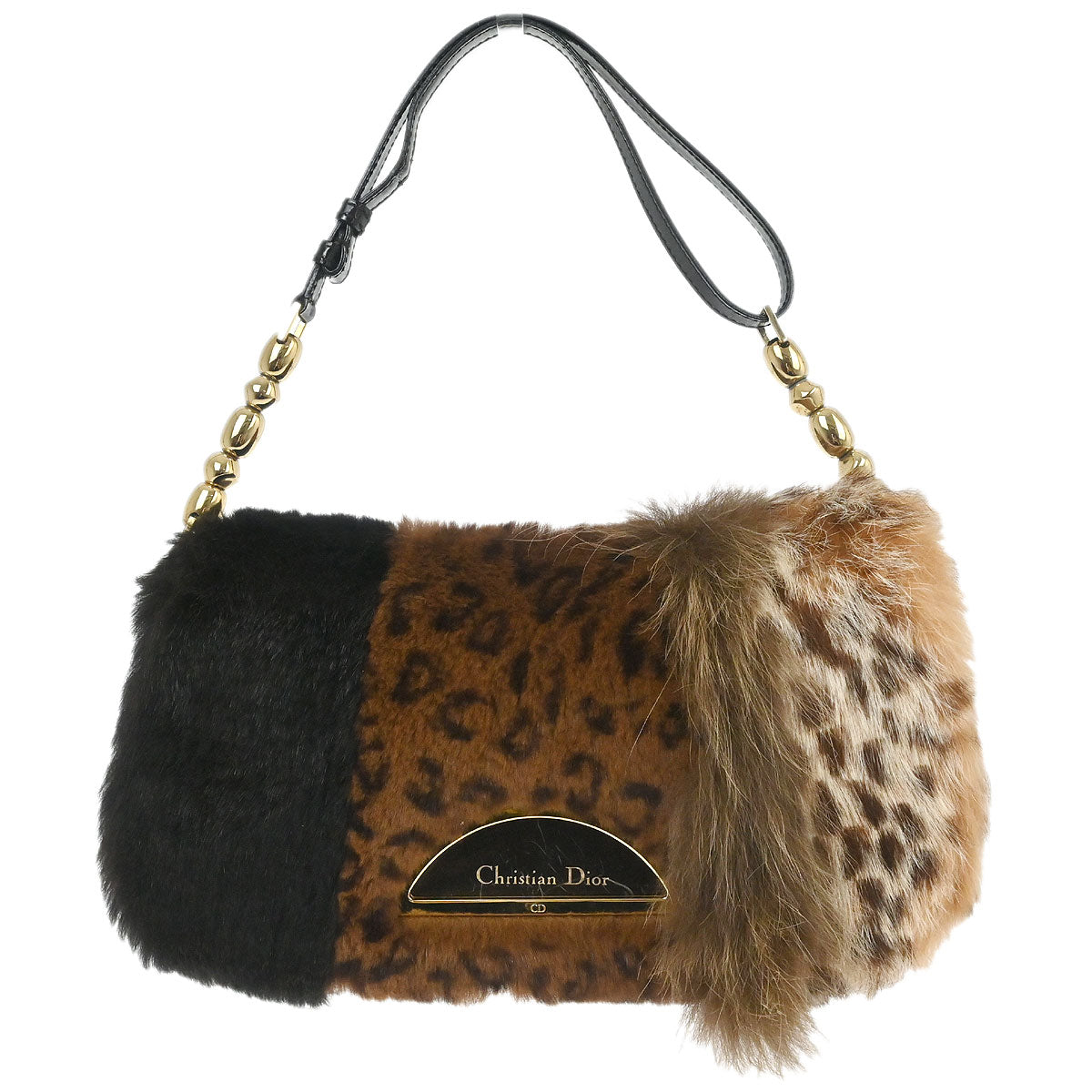 Christian Dior * Brown Fur Malice Handbag