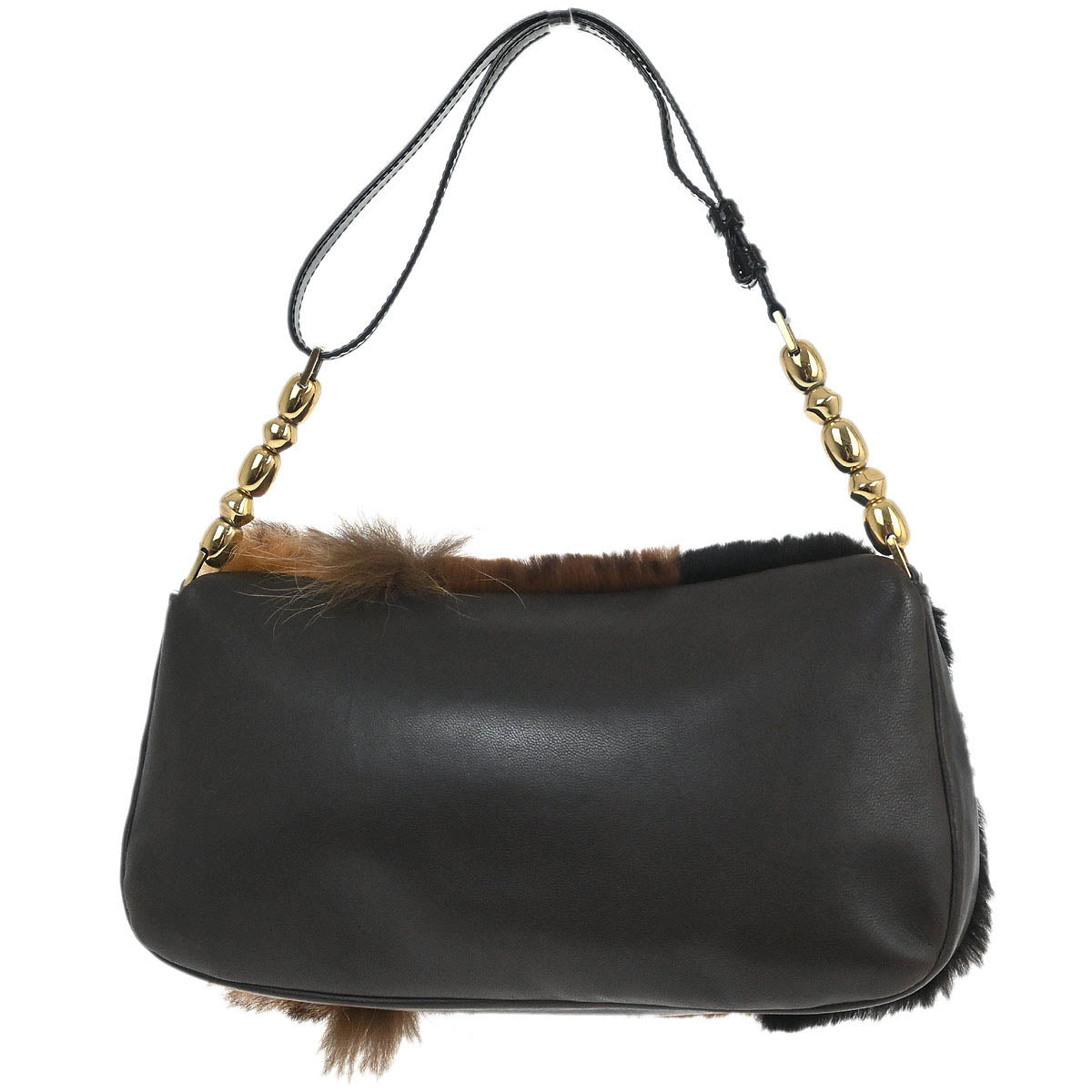 Christian Dior * Brown Fur Malice Handbag