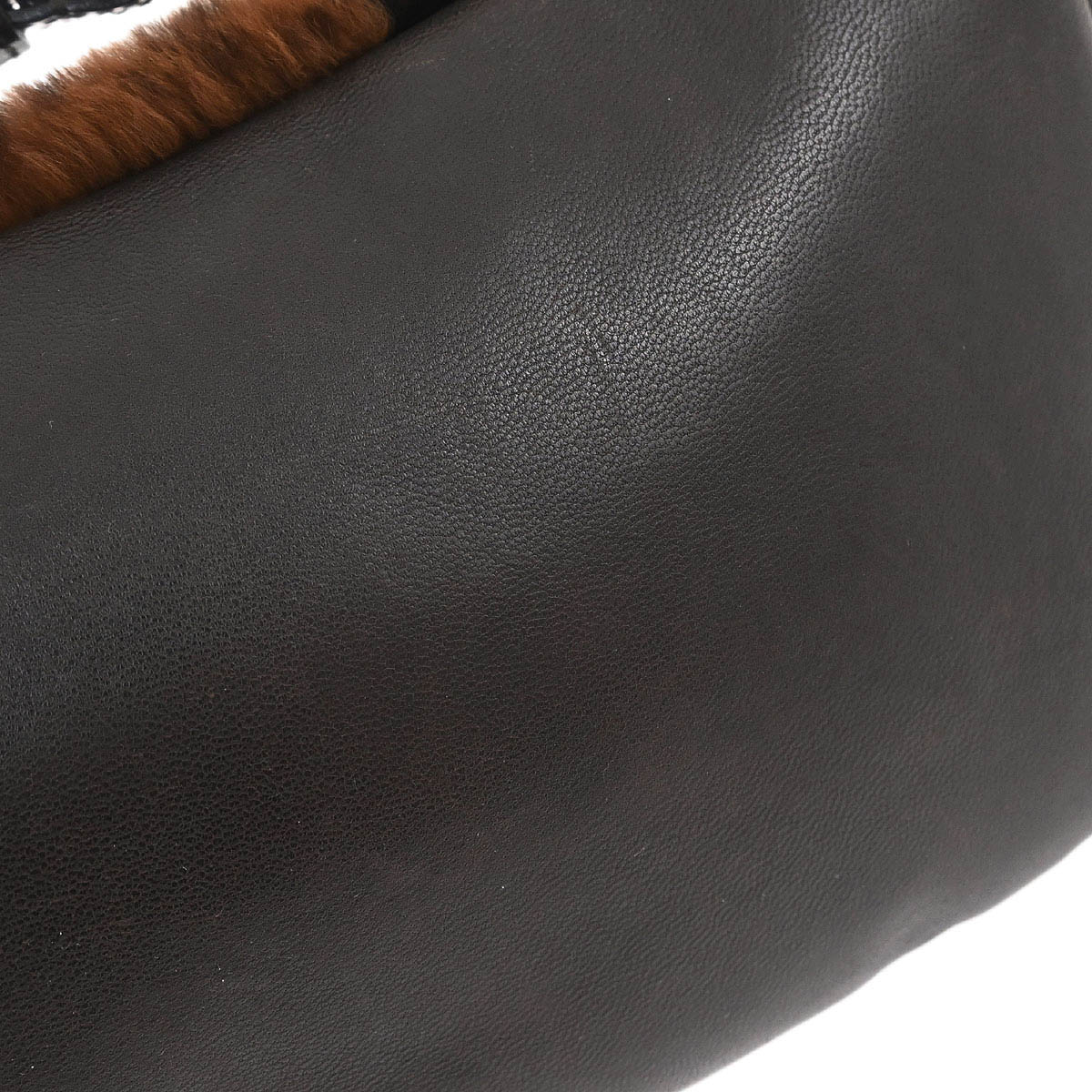 Christian Dior * Brown Fur Malice Handbag