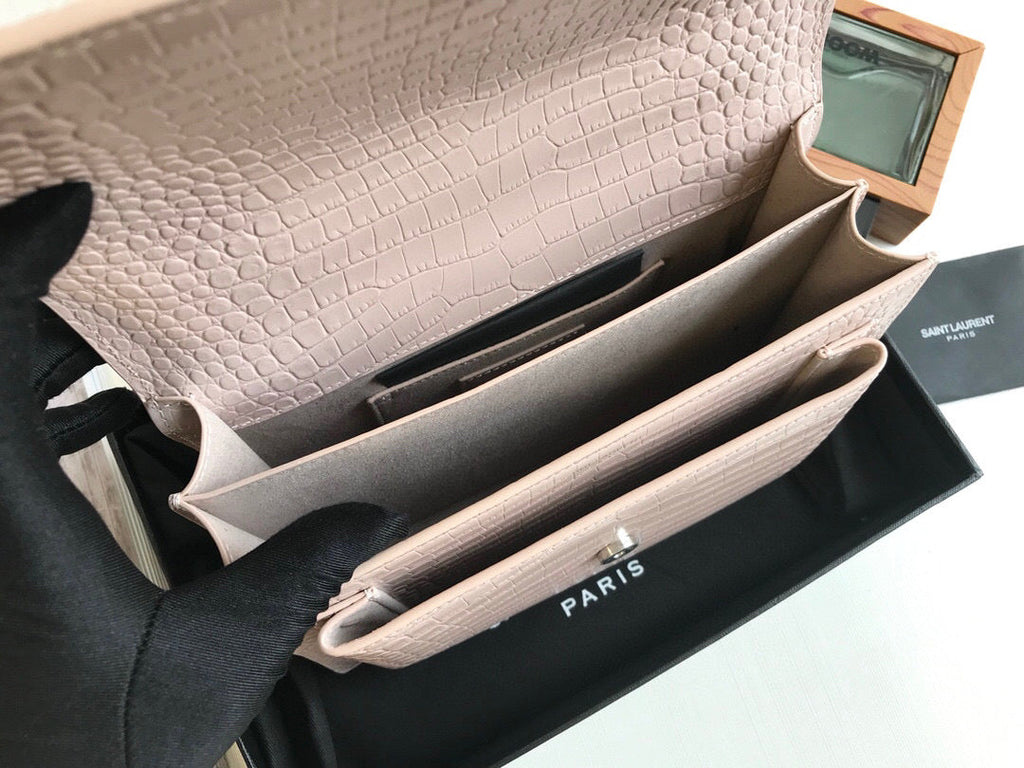 YSSL Sunset Medium Chain Bag Light Pink For Women 8in/22cm YSL 442906DND0N1202