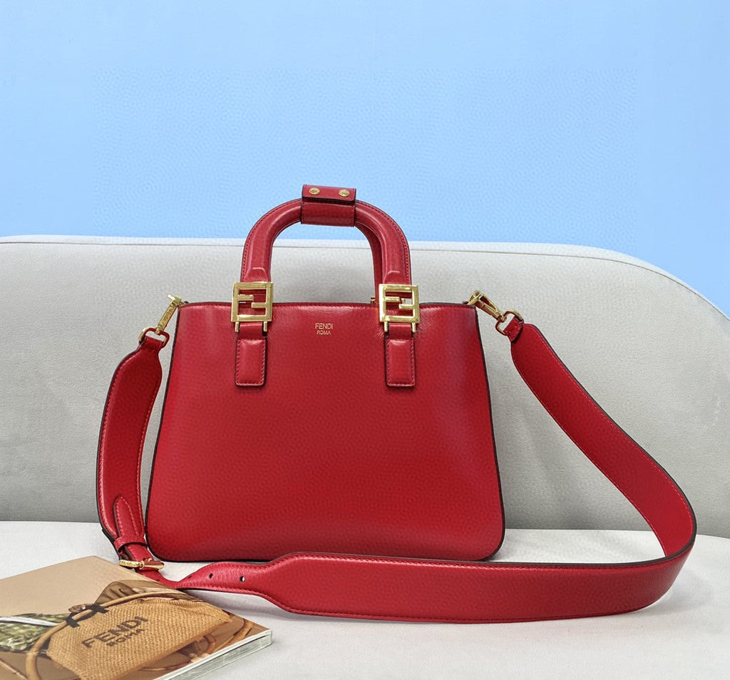 Small FF Tote Shoulder Red Bag For Woman 30cm/12in